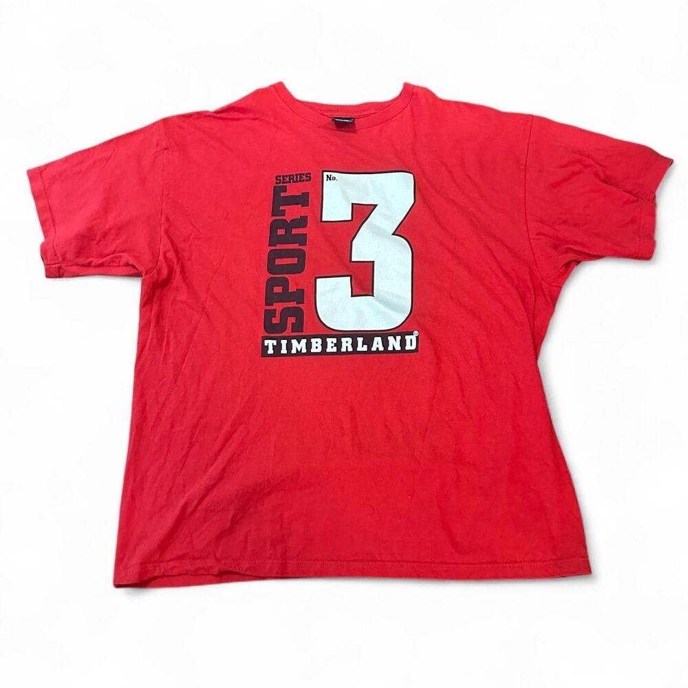 90s Timberland Sport Series Red Graphic Logo T-shirt